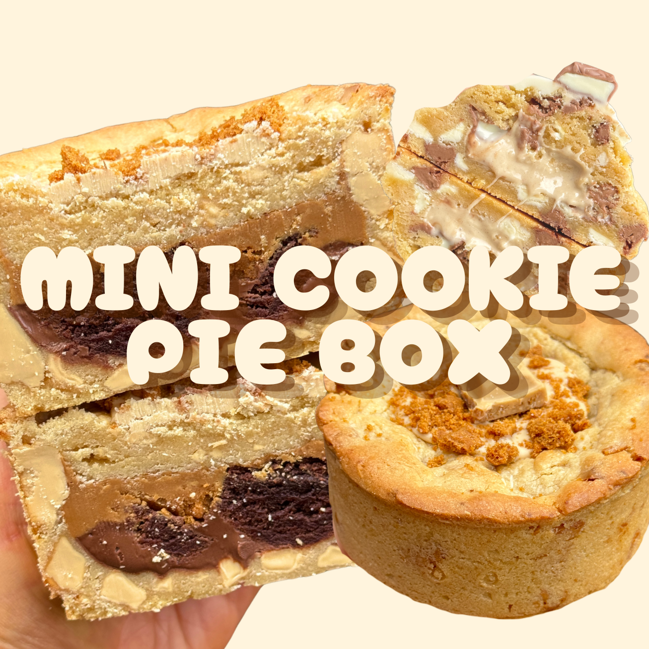 Mini Caramilk Bisctella Brownie Cookie Pie treat box 🥧🍪