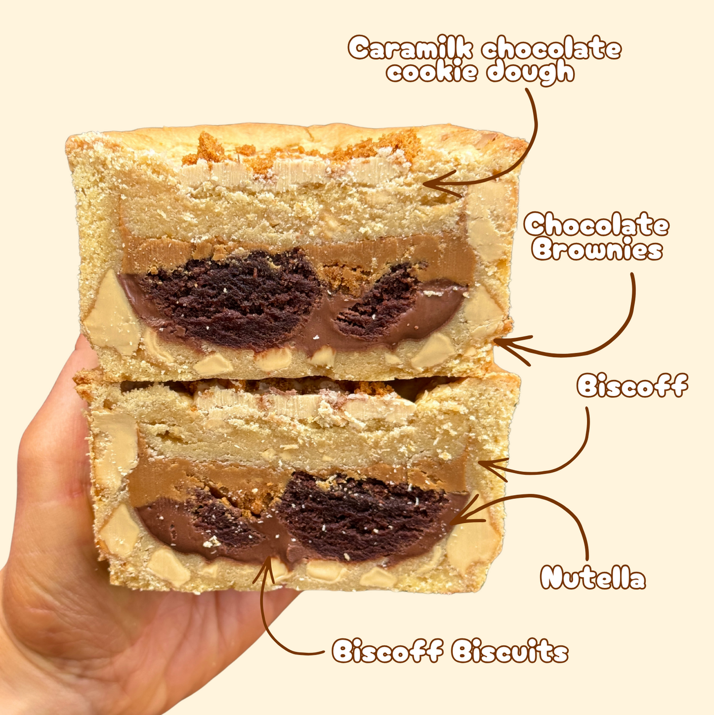 Mini Caramilk Bisctella Brownie Cookie Pie treat box 🥧🍪